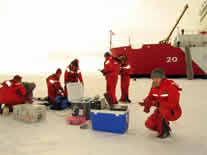 Setting up today's ice experiment.